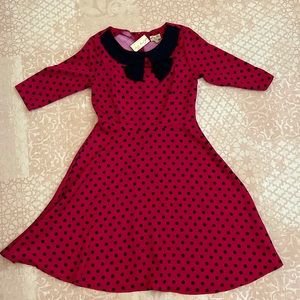 Lindy Bop 'Cassy' Vintage 1950 Parisian Style Three Quarter Sleeve Bow Dress new